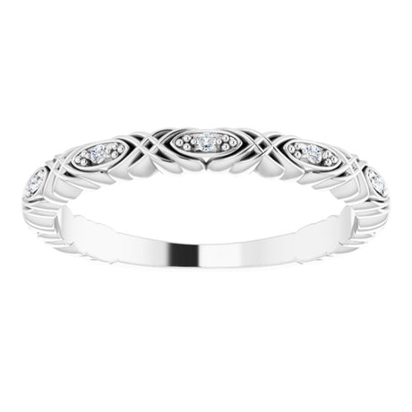 14K White .05 CTW Natural Diamond Anniversary Band