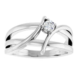 14K White 1/8 CT Lab-Grown Diamond Ring