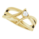 14K Yellow 1/8 CT Lab-Grown Diamond Ring