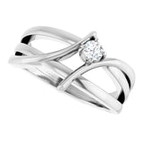 14K White 1/8 CT Lab-Grown Diamond Ring