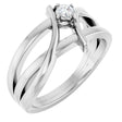 14K White 1/8 CT Lab-Grown Diamond Ring