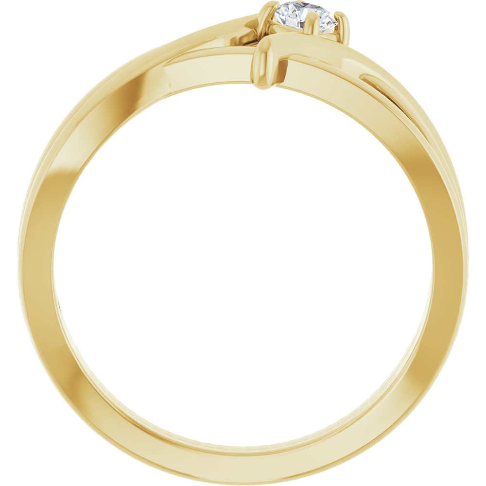 14K Yellow 1/8 CT Lab-Grown Diamond Ring