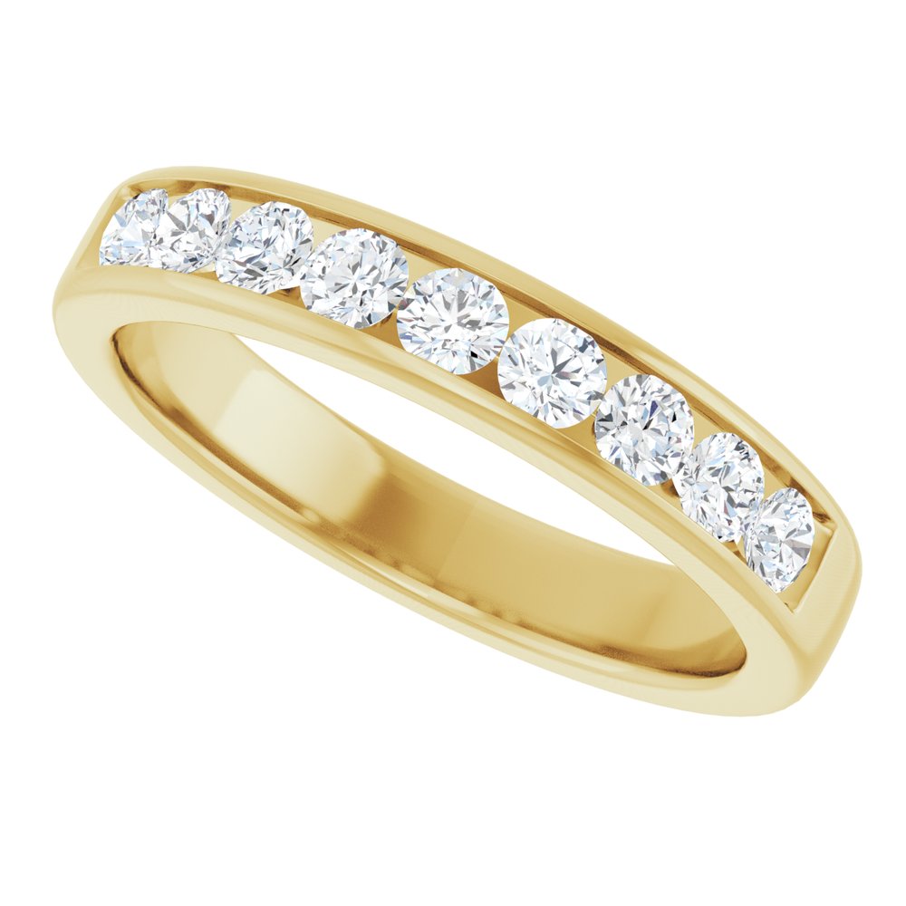 14K Yellow 3/4 CTW Natural Diamond Band