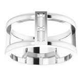 14K White Gold 1/4 CTW Natural Diamond Baguette Ring      