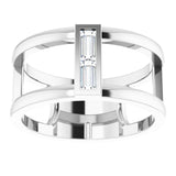 14K White 1/4 CTW Natural Diamond Baguette Ring