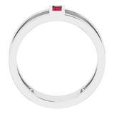 14K White Gold Natural Ruby Negative Space Ring
