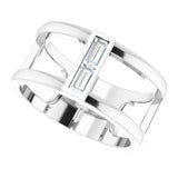 14K White Gold 1/4 CTW Natural Diamond Baguette Ring      
