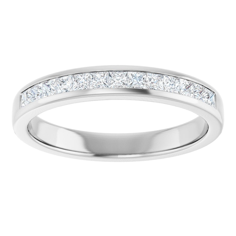 14K White 5/8 CTW Natural Diamond Band