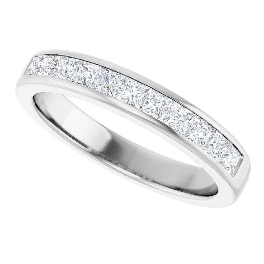 14K White 1 CTW Natural Diamond Band