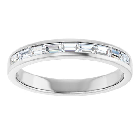 14K White Gold 3/4 CTW Natural Diamond Band