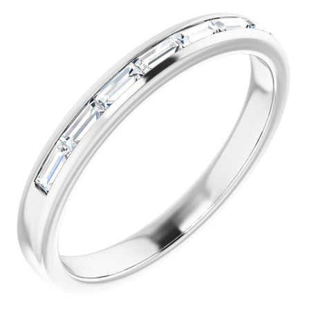 14K White Gold 3/8 CTW Natural Diamond Band