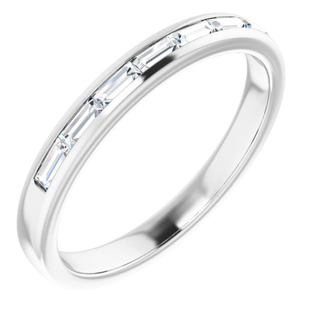 14K White Gold 3/8 CTW Natural Diamond Band