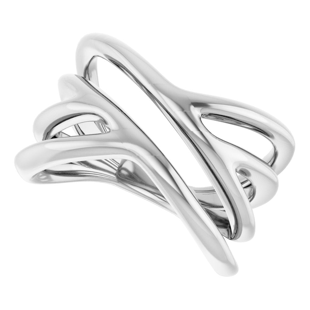 14K White Negative Space Ring