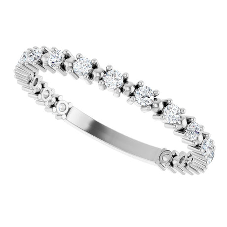 14K White 1/3 CTW Lab-Grown Diamond Bead Anniversary Band