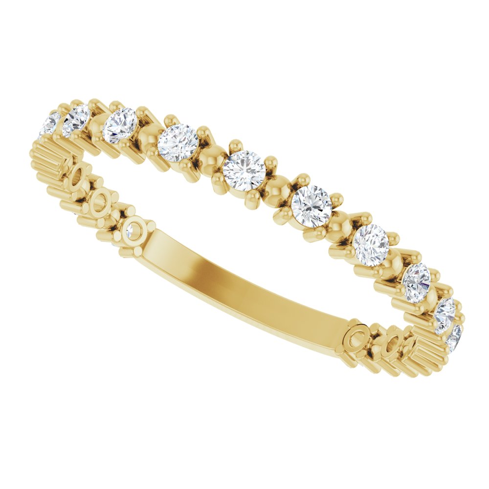 14K Yellow 1/3 CTW Lab-Grown Diamond Bead Anniversary Band