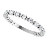 14K White 1/3 CTW Natural Diamond Bead Anniversary Band