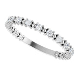 14K White Gold 1/3 CTW Natural Diamond Bead Anniversary Band