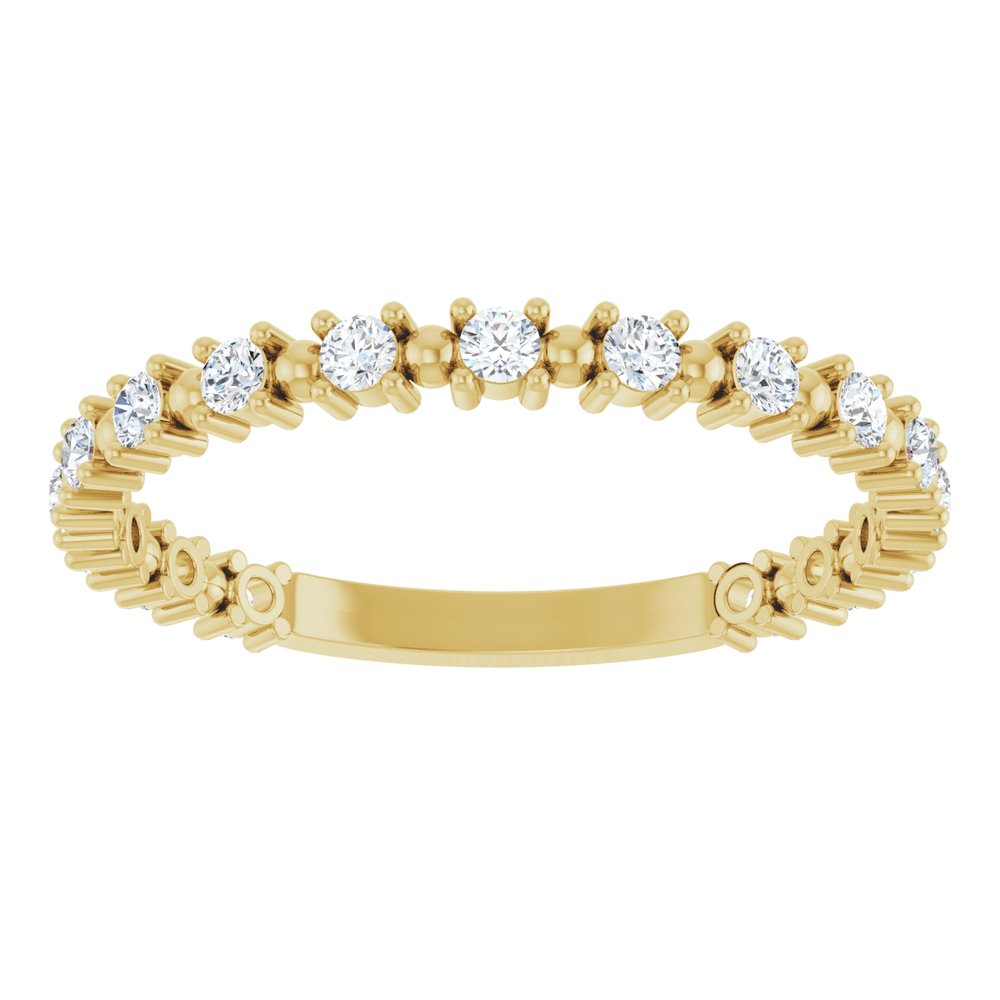 14K Yellow 1/3 CTW Natural Diamond Bead Anniversary Band