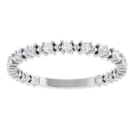 14K White 1/3 CTW Lab-Grown Diamond Bead Anniversary Band