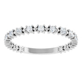 14K White Gold 1/3 CTW Natural Diamond Bead Anniversary Band