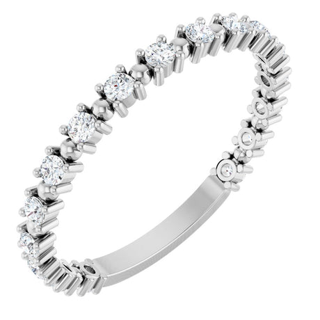 14K White 1/3 CTW Lab-Grown Diamond Bead Anniversary Band