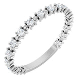 14K White Gold 1/3 CTW Natural Diamond Bead Anniversary Band