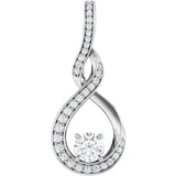 14K White 3/8 CTW Lab-Grown Diamond Pendant