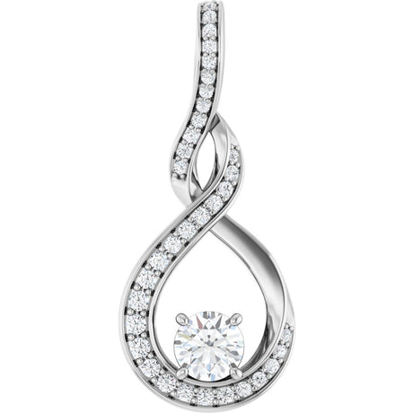 14K White 3/8 CTW Lab-Grown Diamond Pendant