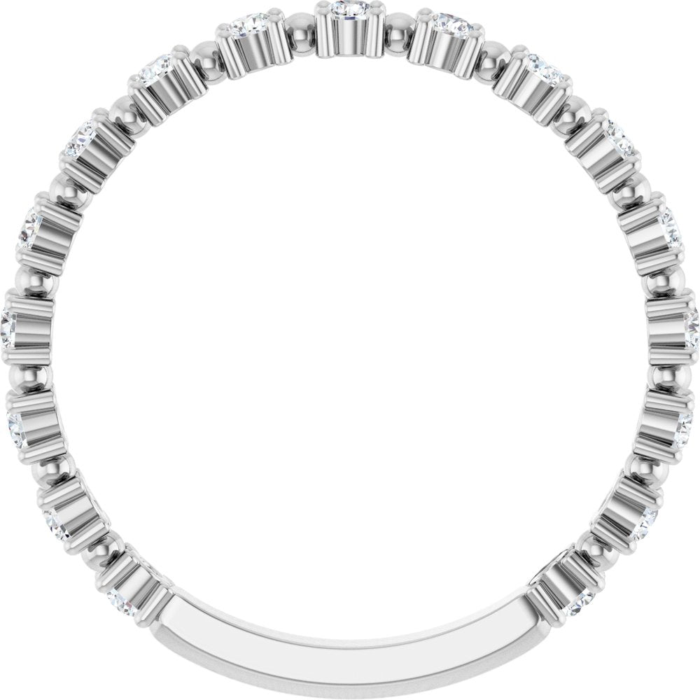 14K White 1/3 CTW Lab-Grown Diamond Bead Anniversary Band