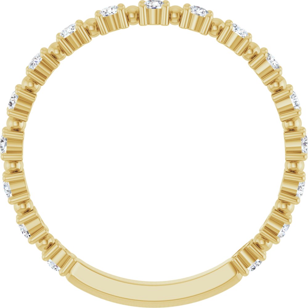 14K Yellow 1/3 CTW Natural Diamond Bead Anniversary Band