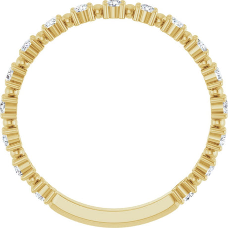 14K Yellow 1/3 CTW Natural Diamond Bead Anniversary Band