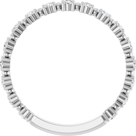 14K White 1/3 CTW Natural Diamond Bead Anniversary Band