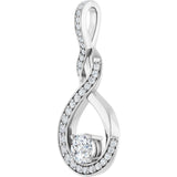 14K White 3/8 CTW Lab-Grown Diamond Pendant