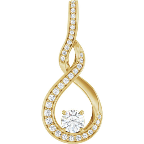 14K Yellow Gold 3/8 CTW Natural Diamond Pendant
