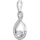 14K White 3/8 CTW Natural Diamond Pendant