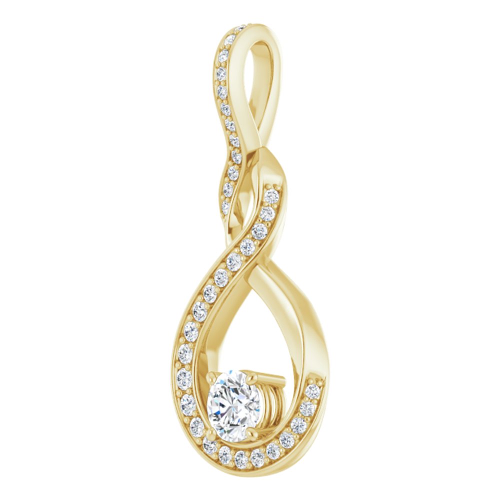 14K Yellow 3/8 CTW Natural Diamond Pendant