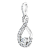 14K White 3/8 CTW Natural Diamond Pendant