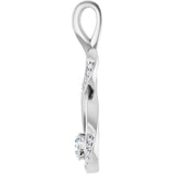 14K White 3/8 CTW Natural Diamond Pendant
