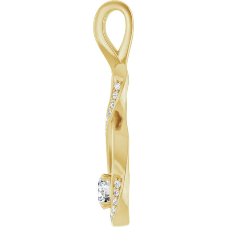 14K Yellow Gold 3/8 CTW Natural Diamond Pendant