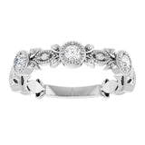 14K White Gold 1/3 CTW Natural Diamond Leaf Ring    