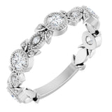 14K White Gold 1/3 CTW Natural Diamond Leaf Ring    