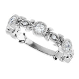 14K White Gold 1/3 CTW Natural Diamond Leaf Ring    