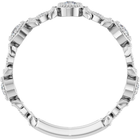 14K White Gold 1/3 CTW Natural Diamond Leaf Ring    