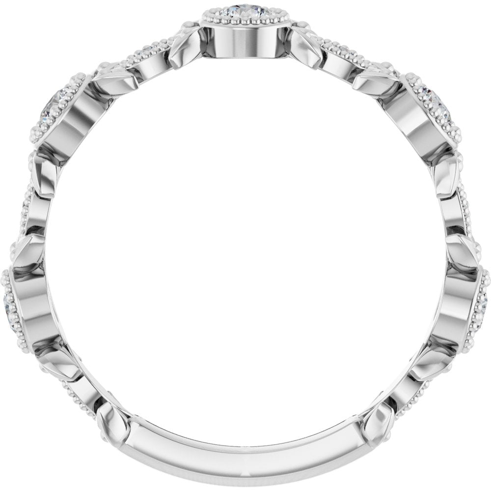 14K White Gold 1/3 CTW Natural Diamond Leaf Ring    