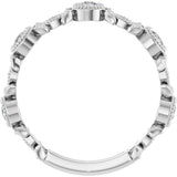 14K White Gold 1/3 CTW Natural Diamond Leaf Ring    