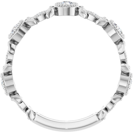14K White Gold 1/3 CTW Natural Diamond Leaf Ring    
