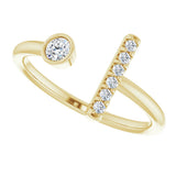 14K Yellow Gold 1/6 CTW Natural Diamond Bar Ring