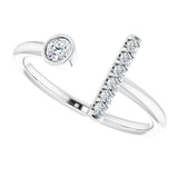 14K White Gold 1/6 CTW Natural Diamond Bar Ring