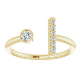14K Yellow Gold 1/6 CTW Natural Diamond Bar Ring