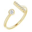 14K Yellow Gold 1/6 CTW Natural Diamond Bar Ring